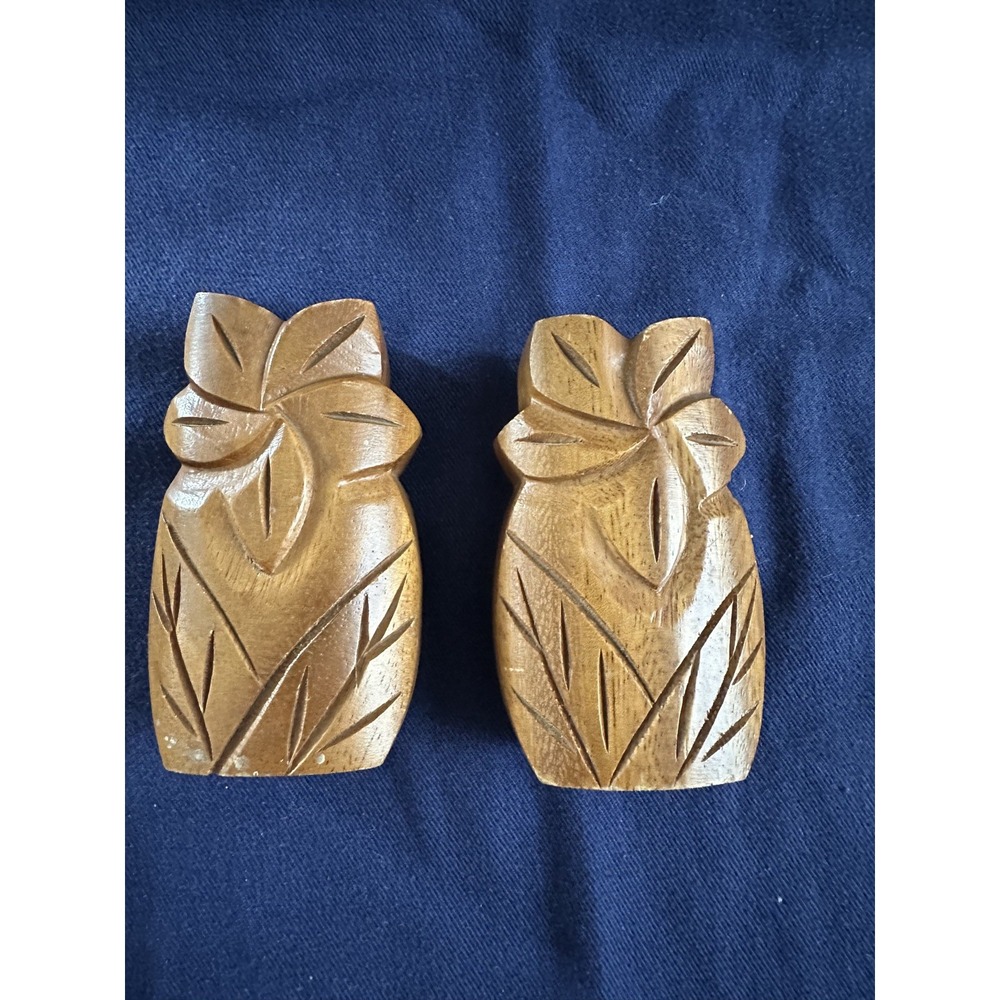 Wooden Pineapple Salt and Pepper Shakers